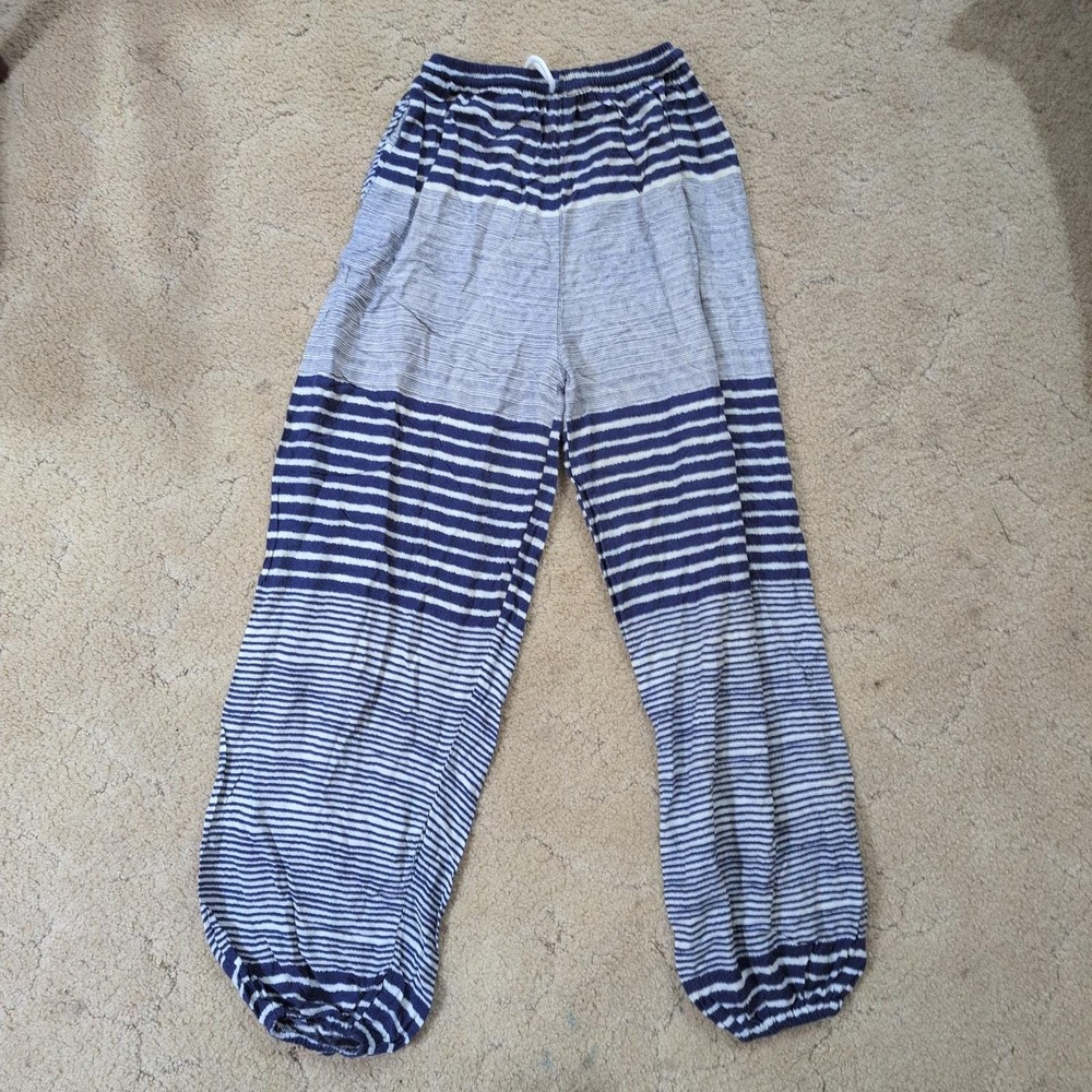 Thailand Women's Small Harem Pants Stripe Yoga Boho Hippie Festival 100% Rayon